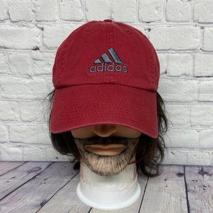 Adidas CLIMALITE Hat Cap Strap Back Burgundy Embroidered Logo One Size Fits All